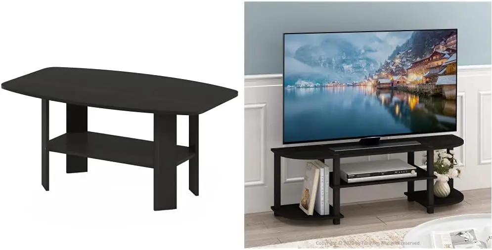 Furinno Turn-S-Tube Wide TV Entertainment Center, Espresso/Black & Simple Design Coffee Table, Espresso
Furinno Turn-S-Tube Wide TV Entertainment Center, Espresso/Black & Simple Design Coffee Table, Espresso