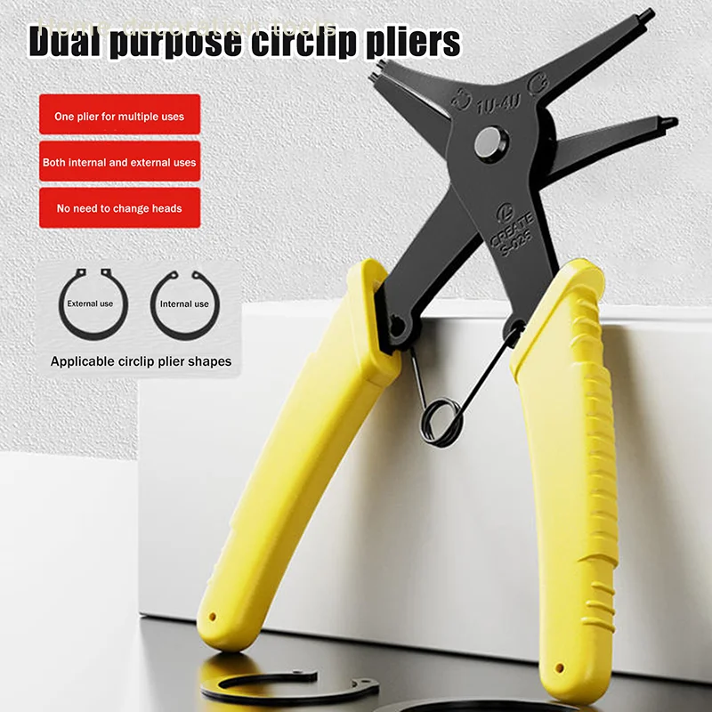 Circlip Pliers 2 In 1 Internal And External Dual Purpose Pliers External Spring Pliers Large Retaining Ring Removal Tool
Circlip Pliers 2 In 1 Internal And External Dual Purpose Pliers External Spring Pliers Large Retaining Ring Removal Tool