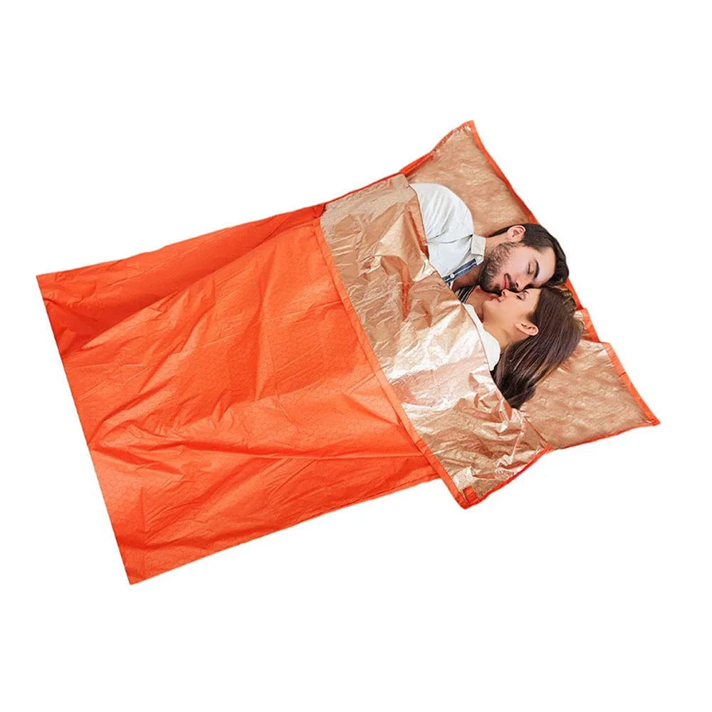 Thermal Reflective Sleeping Bag - Emergency Survival Blanket + Detachable Liner Cold Weather Double Camping Gear For Hiking
Thermal Reflective Sleeping Bag - Emergency Survival Blanket + Detachable Liner Cold Weather Double Camping Gear For Hiking