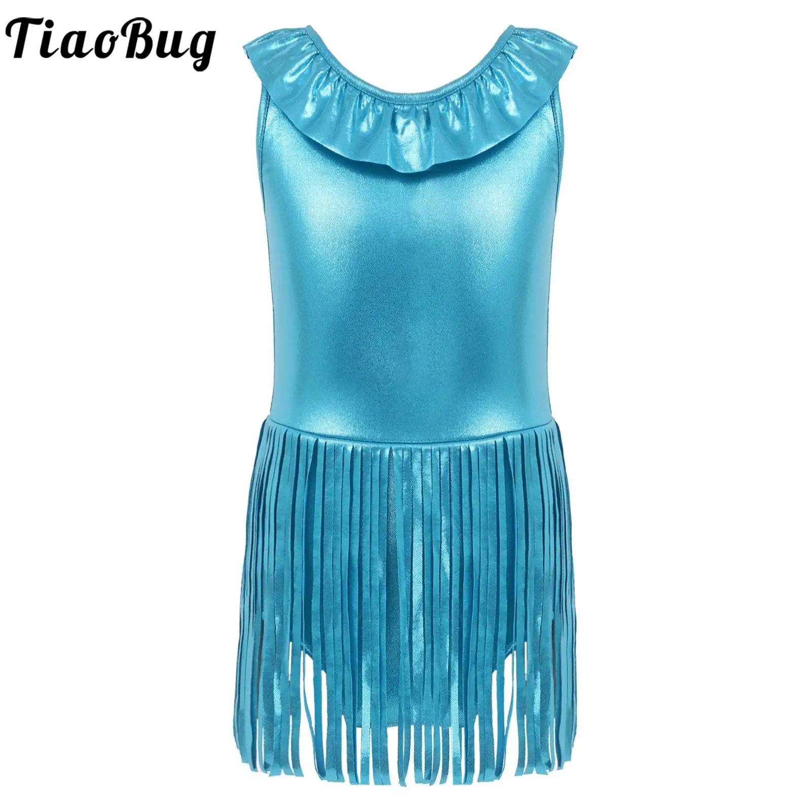 Kids Girls Latin Tango Tap Rumba Dance Costume One Pieces Metallic Gloss Leotards Dress Shiny Sleeveless Fringed Jazz Dancewear
Kids Girls Latin Tango Tap Rumba Dance Costume One Pieces Metallic Gloss Leotards Dress Shiny Sleeveless Fringed Jazz Dancewear