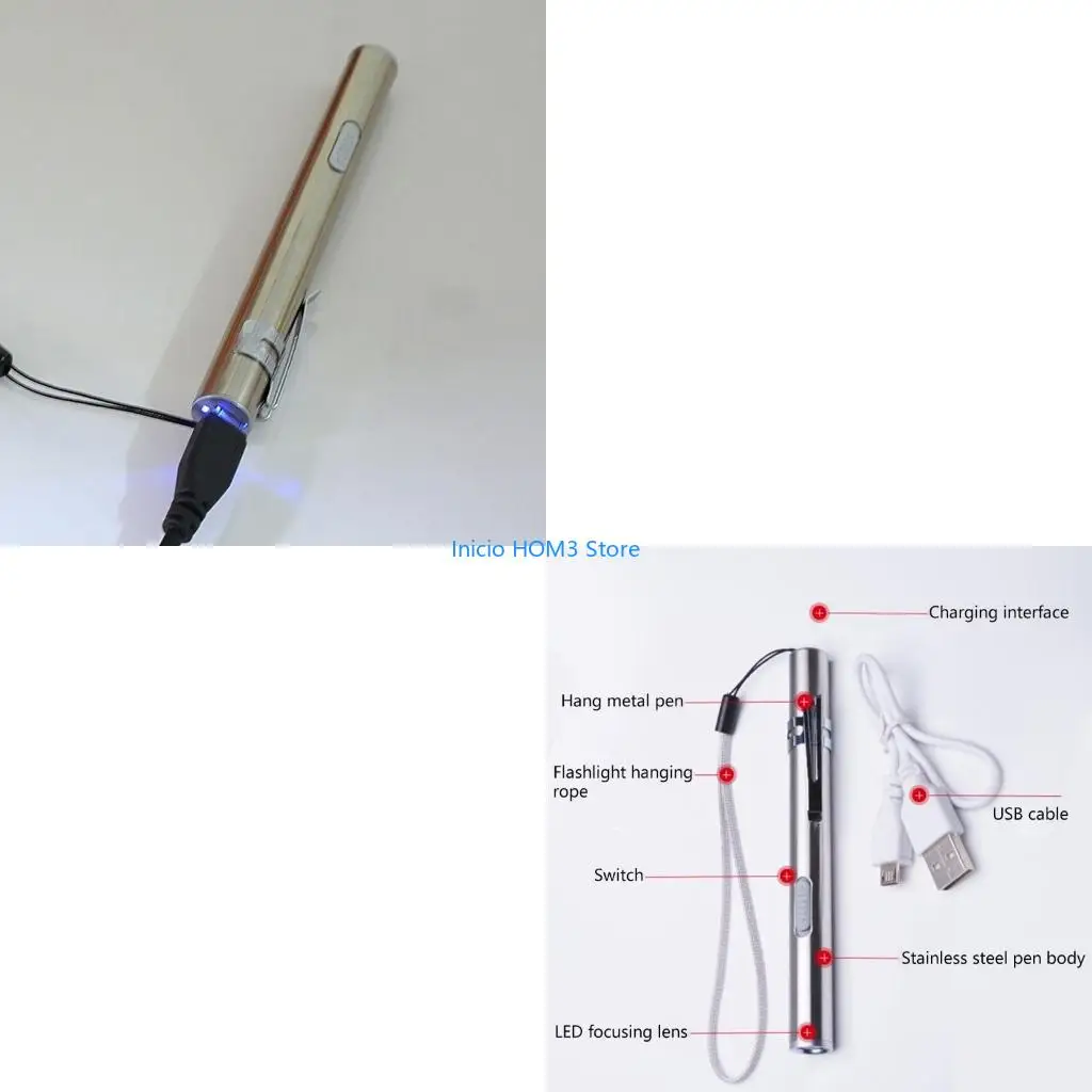 A5YD Portable USB Operated Flashlight Rechargeable LED Mini Camping Flashlights