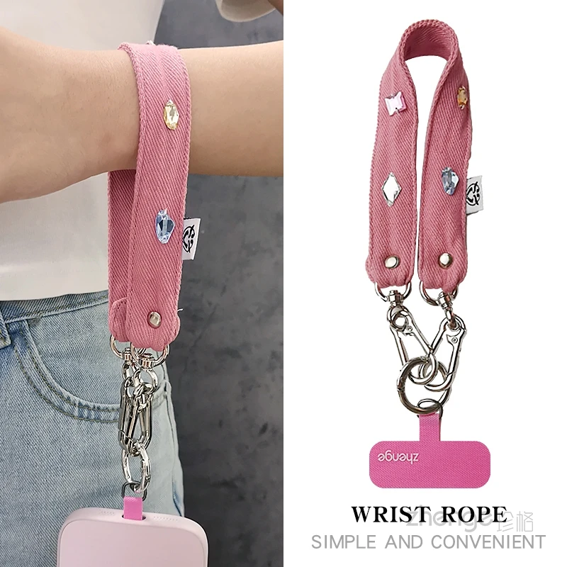 Blue Denim Style Wrist Strap + Decorative Clip + Silver Round Buckle, Anti-Loss Phone Accessory for Women
Blue Denim Style Wrist Strap + Decorative Clip + Silver Round Buckle, Anti-Loss Phone Accessory for Women