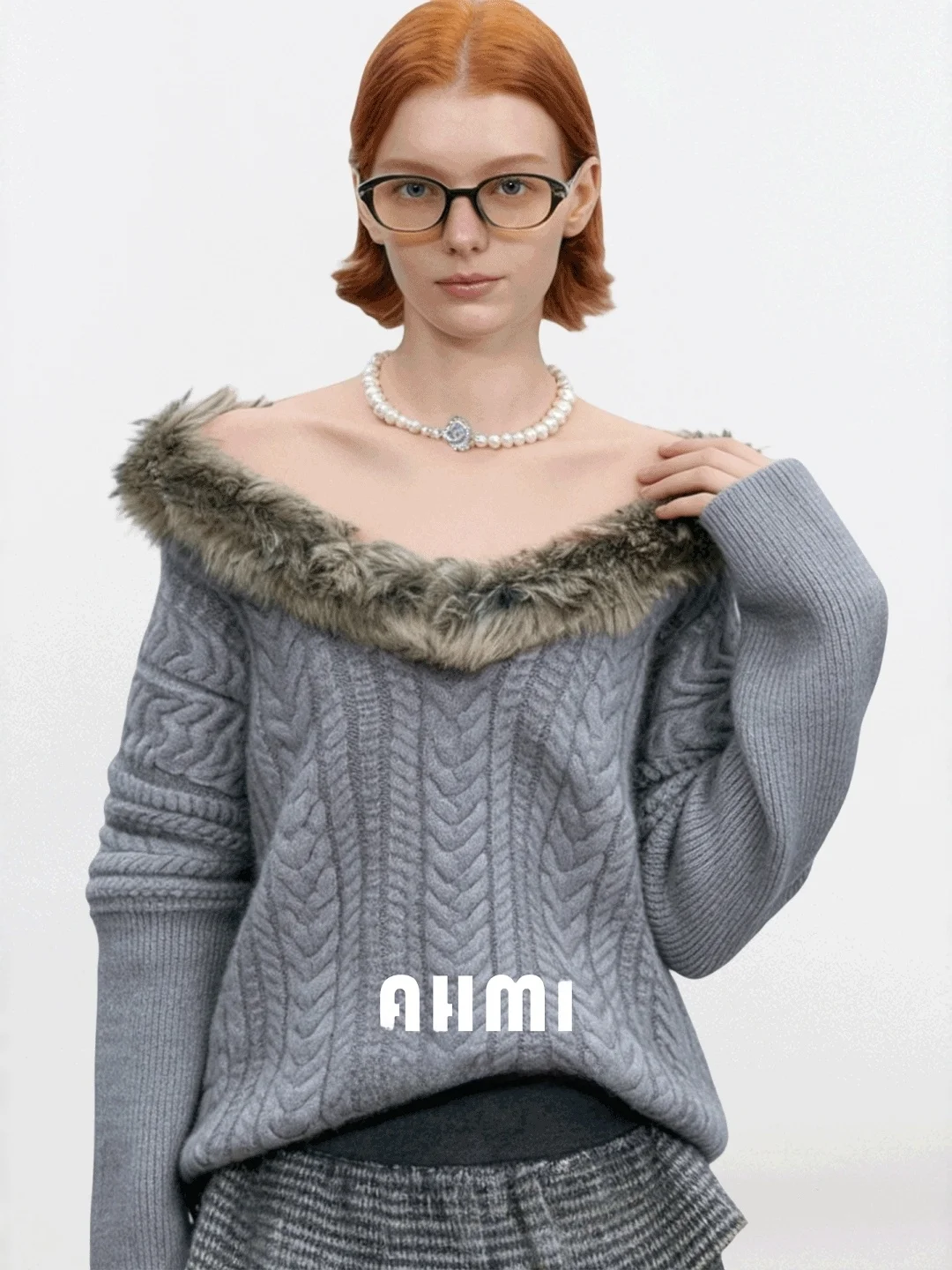 AHMI Soft Faux Fur Collar Knitted Sweater Winter Girl's Premium Twist Knit Top V-Ne Long Sve Warm Cozy Retro Pattern
AHMI Soft Faux Fur Collar Knitted Sweater Winter Girl's Premium Twist Knit Top V-Ne Long Sve Warm Cozy Retro Pattern