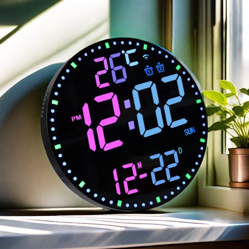 12 inch large screen wall clock, intelligent wifi calendar, LED electronic wall clock, multifunctional temperature alarm clock
12 inch large screen wall clock, intelligent wifi calendar, LED electronic wall clock, multifunctional temperature alarm clock