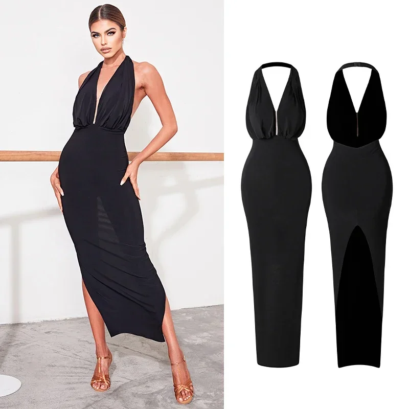 Latin Dance Dress Women Halter Neck Black Adult Ballroom Dance Competition Dresses Rumba Tango Costume Club Dance Wear DNV16475
Latin Dance Dress Women Halter Neck Black Adult Ballroom Dance Competition Dresses Rumba Tango Costume Club Dance Wear DNV16475