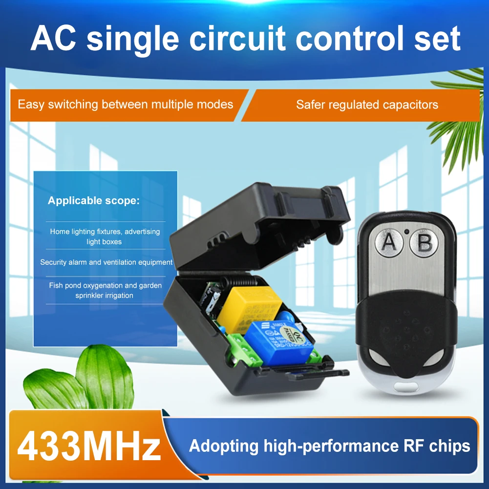 Universal Wireless Remote Control 433MHz AC220V 1CH RF Remote Control Switch Controller Transmitters for Water Pump LED Light
Universal Wireless Remote Control 433MHz AC220V 1CH RF Remote Control Switch Controller Transmitters for Water Pump LED Light