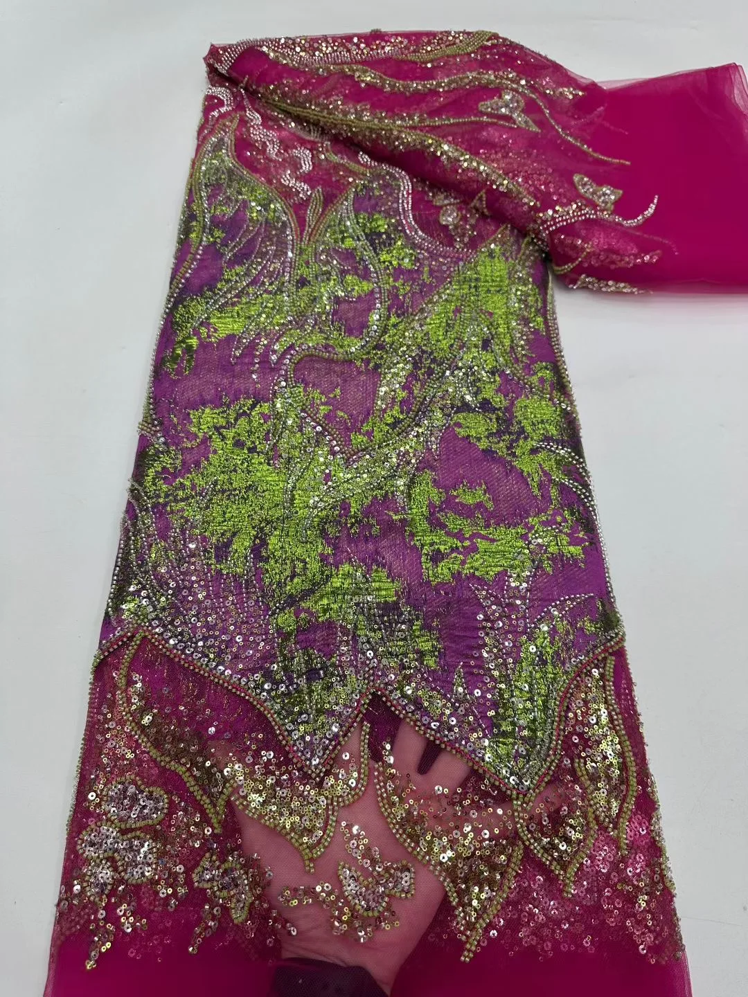 New Design African Beaded Lace Fabric 2026 High Quality Nigerian Wedding Material Luxury French Sequin Dress Fabric
New Design African Beaded Lace Fabric 2026 High Quality Nigerian Wedding Material Luxury French Sequin Dress Fabric