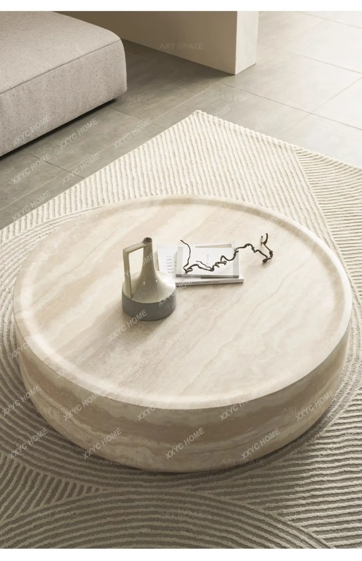 FG travertine round coffee table minimalist marble household cream style tea table
FG travertine round coffee table minimalist marble household cream style tea table
