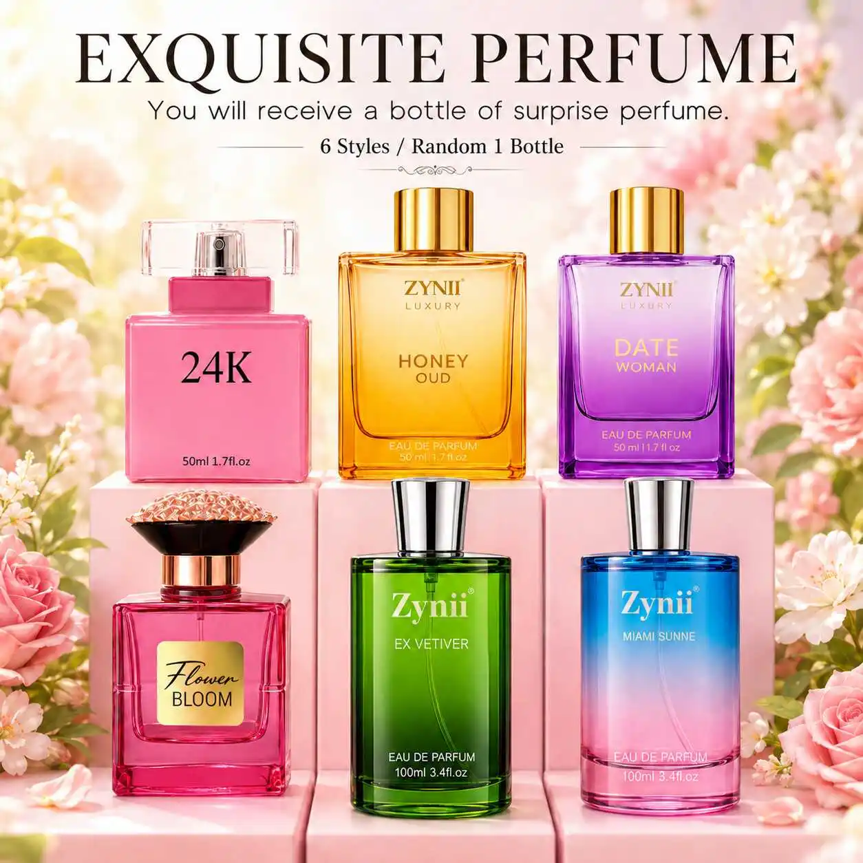 1-Pack Women's Selected Perfume | One Random Of 6 Unique Scents, 1.69oz, Including Fruity Vanilla, Fresh Floral And Warm Oriental Notes | Signature Fragrance for Her, Elegant Daily Multi-Use Scent
1-Pack Women's Selected Perfume | One Random Of 6 Unique Scents, 1.69oz, Including Fruity Vanilla, Fresh Floral And Warm Oriental Notes | Signature Fragrance for Her, Elegant Daily Multi-Use Scent