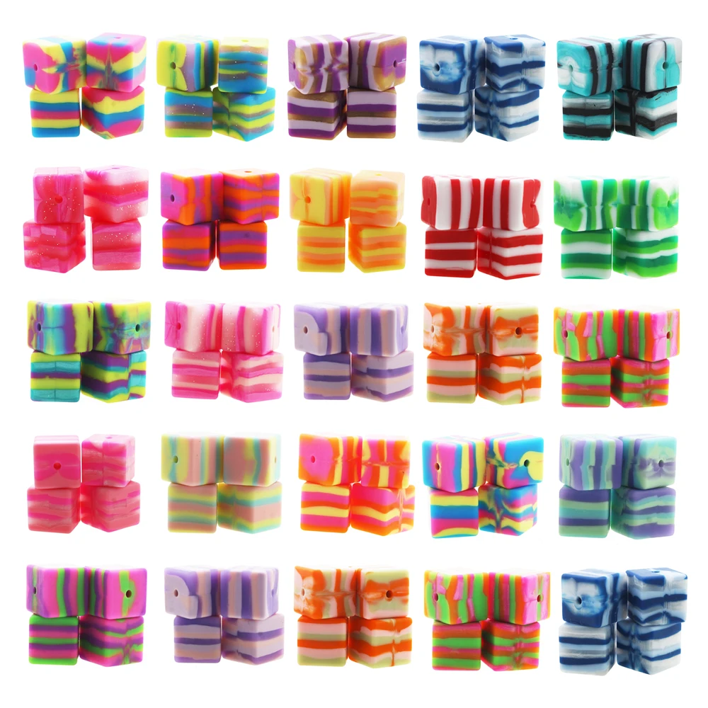 100Pcs New Silicone Cube Beads 15MM Square Candy Glitter Rainbow Tie Dye Loose Beads Silicone For Pen DIY Necklaces
100Pcs New Silicone Cube Beads 15MM Square Candy Glitter Rainbow Tie Dye Loose Beads Silicone For Pen DIY Necklaces