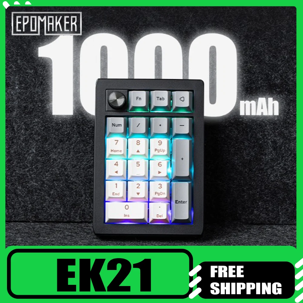 EPOMAKER EK21 VIA 20%, прокладка, проводная/Bluetooth/2,4 ГГц, беспроводная NKRO Numpad, ручка из алюминиевого сплава, аккумулятор 1000 мАч для Win/Mac/игр 
EPOMAKER EK21 VIA 20%, прокладка, проводная/Bluetooth/2,4 ГГц, беспроводная NKRO Numpad, ручка из алюминиевого сплава, аккумулятор 1000 мАч для Win/Mac/игр