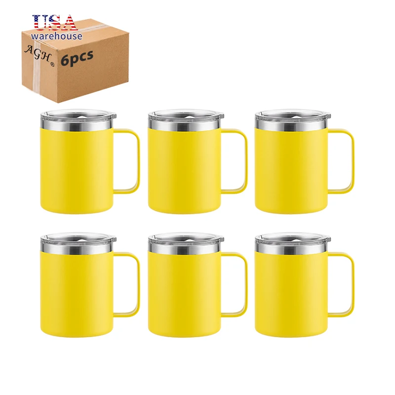 6pcs Pack 12oz Yellow Color Powder Coated Stainless Steel Double Wall Insulated Coffee Mug Office Cup with Handle Hu
6pcs Pack 12oz Yellow Color Powder Coated Stainless Steel Double Wall Insulated Coffee Mug Office Cup with Handle Hu