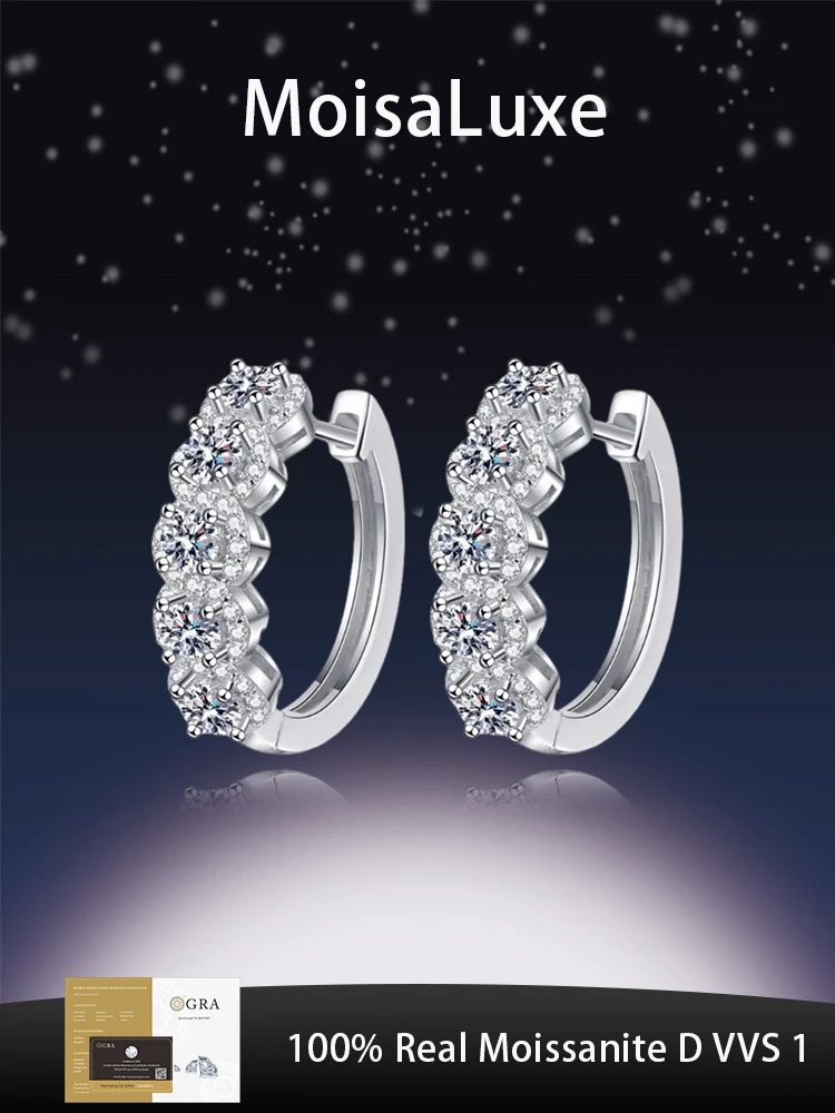 MoisaLuxe Official Store GRA Moissanite Plata Sterling 925 Silver Earrings Fashion Jewelry Premium Full Row Diamond for Women
MoisaLuxe Official Store GRA Moissanite Plata Sterling 925 Silver Earrings Fashion Jewelry Premium Full Row Diamond for Women
