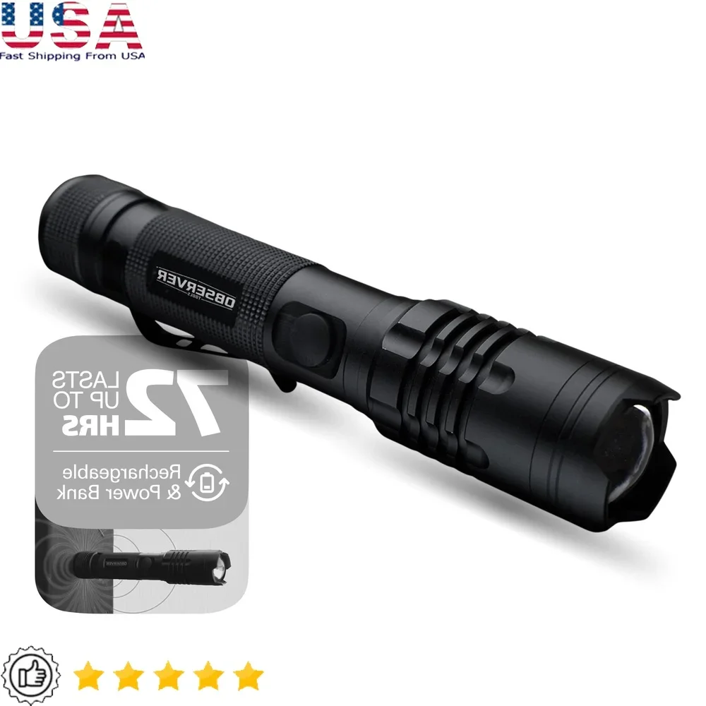 1000 Lumen Tactical LED Flashlight Rechargeable Power Bank Waterproof Magnetic Dual Power Zoom Emergency Light
1000 Lumen Tactical LED Flashlight Rechargeable Power Bank Waterproof Magnetic Dual Power Zoom Emergency Light