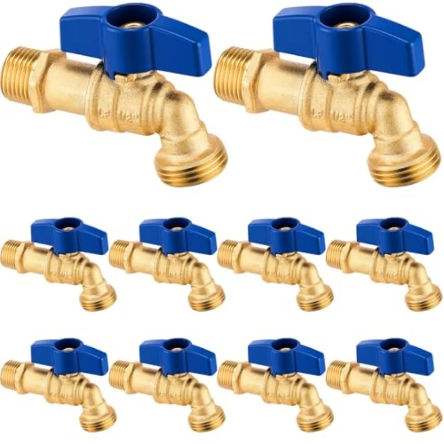 10 Pack Male Hose Bib 1/2" MIP X 3/4" MHT 1/4 Turn Outdoor Brass Water Hose Spigot Heavy Duty Faucet Shut Off Valve for Garden
10 Pack Male Hose Bib 1/2" MIP X 3/4" MHT 1/4 Turn Outdoor Brass Water Hose Spigot Heavy Duty Faucet Shut Off Valve for Garden