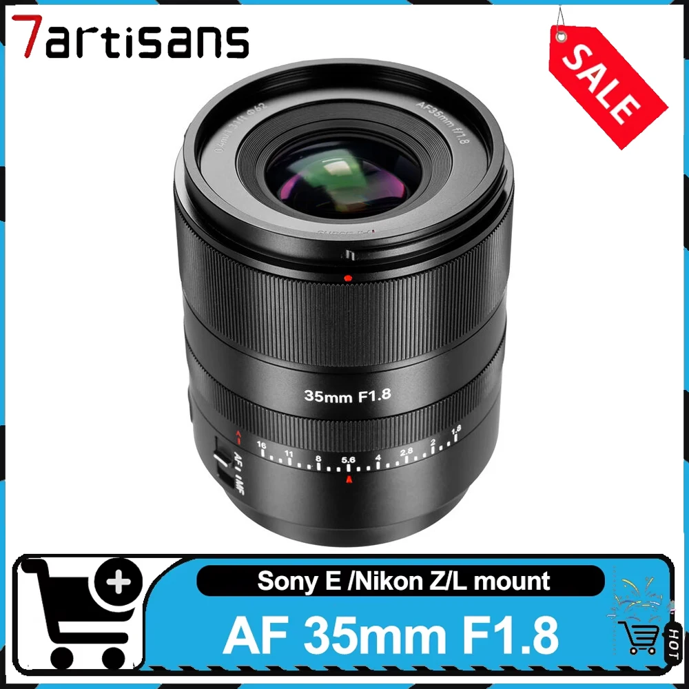 Объектив 7artisans AF 35mm F1.8 с автофокусом для полнокадровых камер, объектив с большой апертурой, совместимый с Sony A7S, Nikon ZFC, Leica L.
Объектив 7artisans AF 35mm F1.8 с автофокусом для полнокадровых камер, объектив с большой апертурой, совместимый с Sony A7S, Nikon ZFC, Leica L.