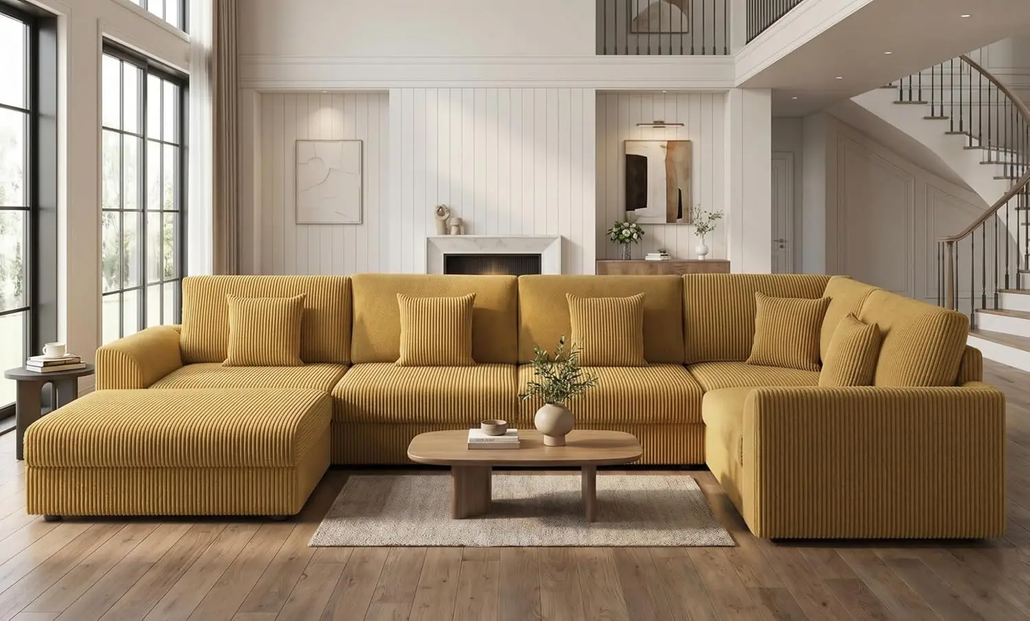 146" Modular Sectional Sofa, Oversized U Shaped Couch, Convertible Sleeper Sofa, 6 Seat Sofa with Chaise, Deep Seat, Customized
146" Modular Sectional Sofa, Oversized U Shaped Couch, Convertible Sleeper Sofa, 6 Seat Sofa with Chaise, Deep Seat, Customized