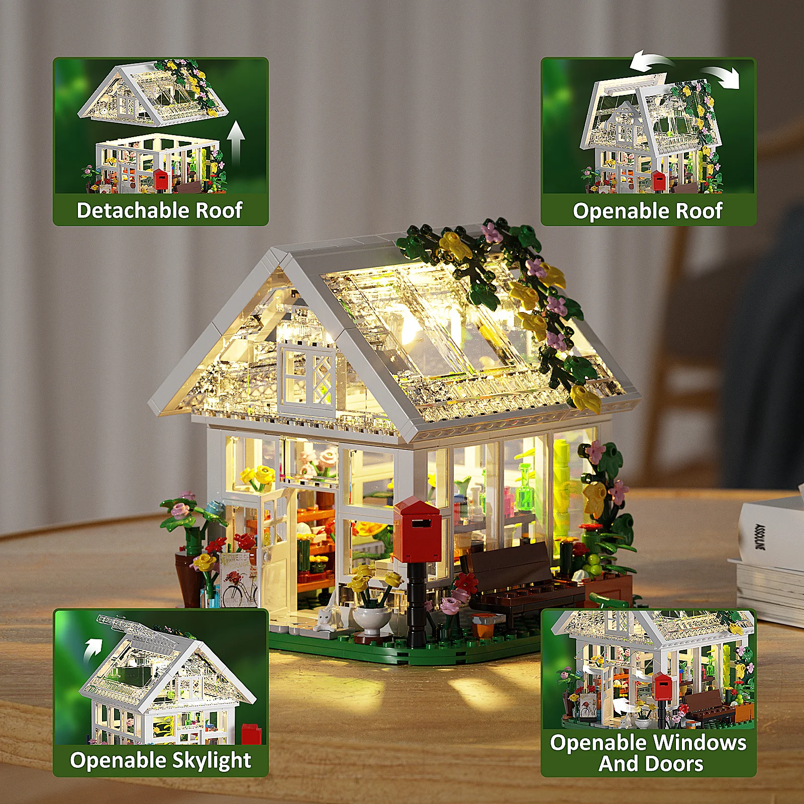MOC Idea Fantasy Glass Flower House Building Blocks Set Art Decoration With Light Transparent Bricks Toys For Girl Birthday Gift
MOC Idea Fantasy Glass Flower House Building Blocks Set Art Decoration With Light Transparent Bricks Toys For Girl Birthday Gift