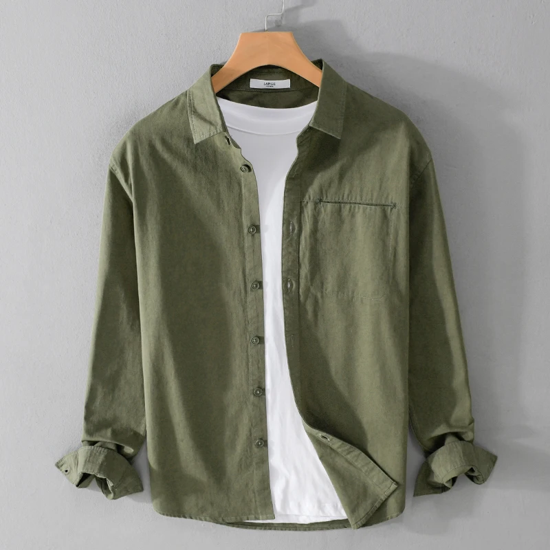 Men's Casual Long Sleeve Pure Cotton Shirt - Loose Fit Solid Color Workwear, Spring & Fall Essential Shirts For Men
Men's Casual Long Sleeve Pure Cotton Shirt - Loose Fit Solid Color Workwear, Spring & Fall Essential Shirts For Men