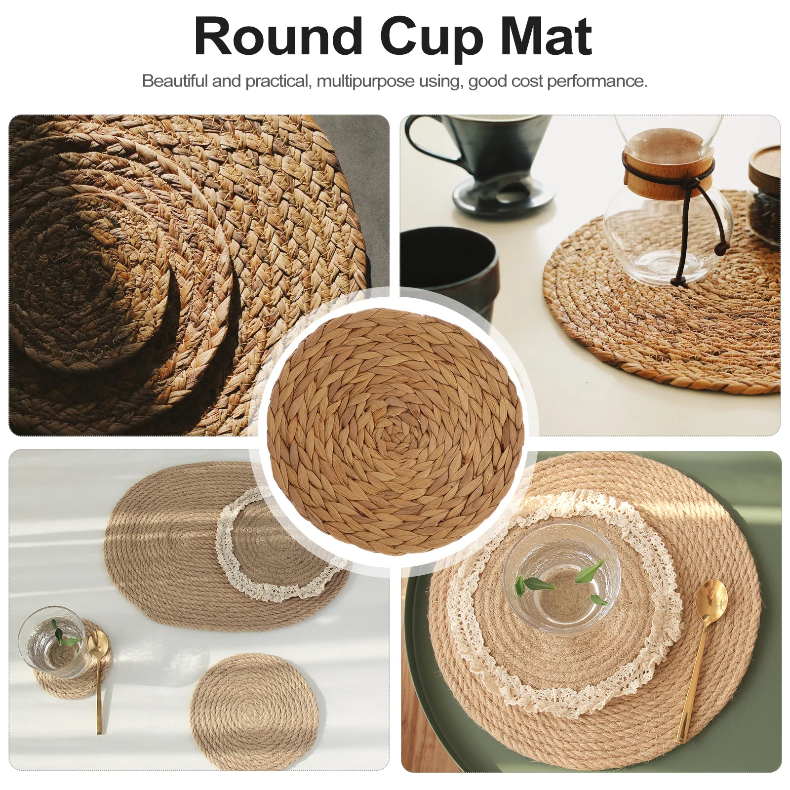 4 pcs Natural Handmade Round Coasters Heat Insulation Cup Pad Tabletop Mat Placemats Decorative Cup Mats Home Textile
4 pcs Natural Handmade Round Coasters Heat Insulation Cup Pad Tabletop Mat Placemats Decorative Cup Mats Home Textile
