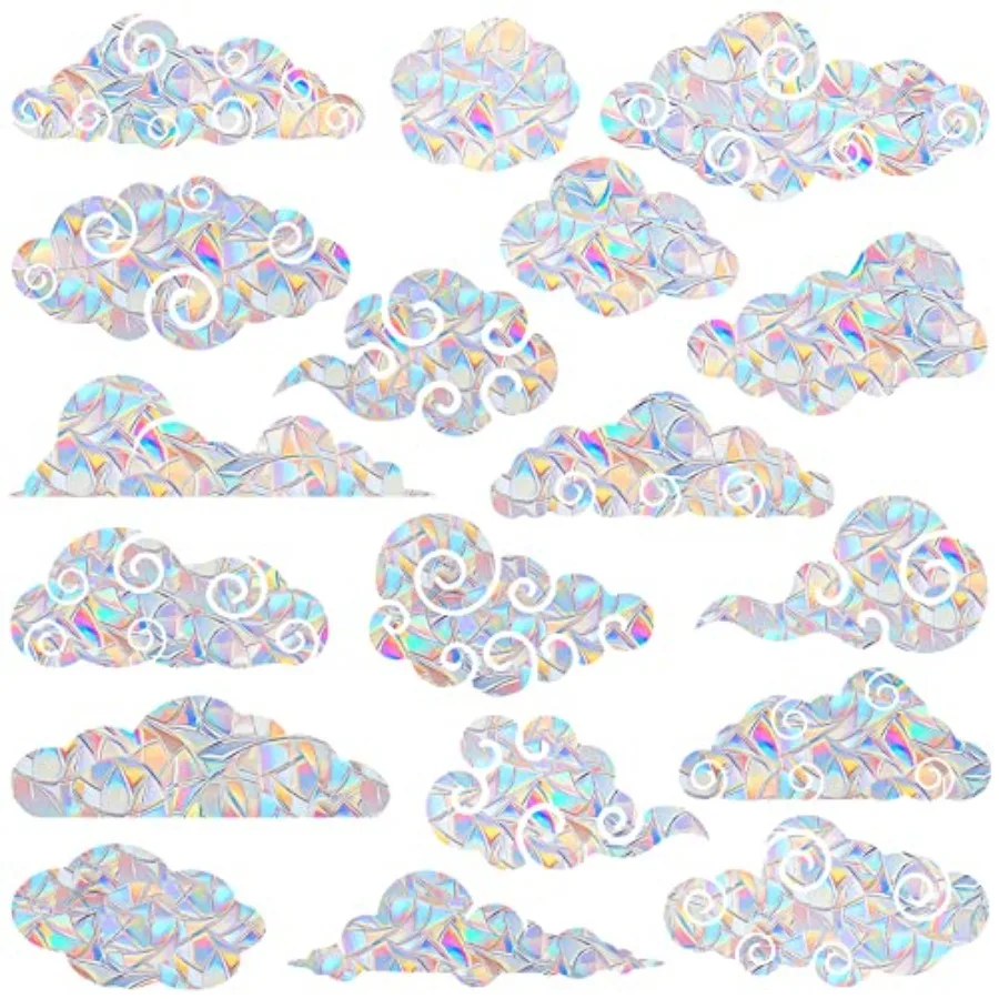Rainbow Cloud Window Clings - 18 Pc Non-Adhesive Vinyl Decals, Bird Strike Deterrent, Rainbow Stickers for Glass Doors, Reusabl
Rainbow Cloud Window Clings - 18 Pc Non-Adhesive Vinyl Decals, Bird Strike Deterrent, Rainbow Stickers for Glass Doors, Reusabl