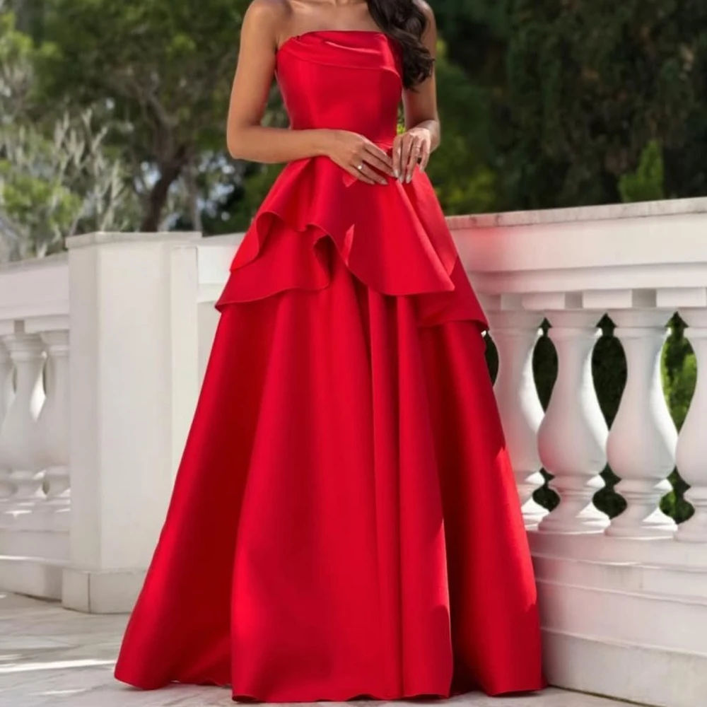 A-line Women's Evening Dresses Floor-length Strapless Sleeveless Prom Gown Simple Fashion Draped Backless Customized Gowns
A-line Women's Evening Dresses Floor-length Strapless Sleeveless Prom Gown Simple Fashion Draped Backless Customized Gowns