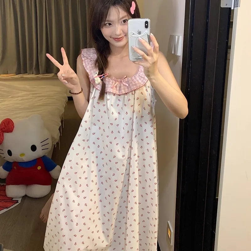 Pure Desire Girls Halter Nightgown Summer Undershirt Pajamas Female Summer Models 2025 New Sweet Home Wear Dress Long Skirt
Pure Desire Girls Halter Nightgown Summer Undershirt Pajamas Female Summer Models 2025 New Sweet Home Wear Dress Long Skirt