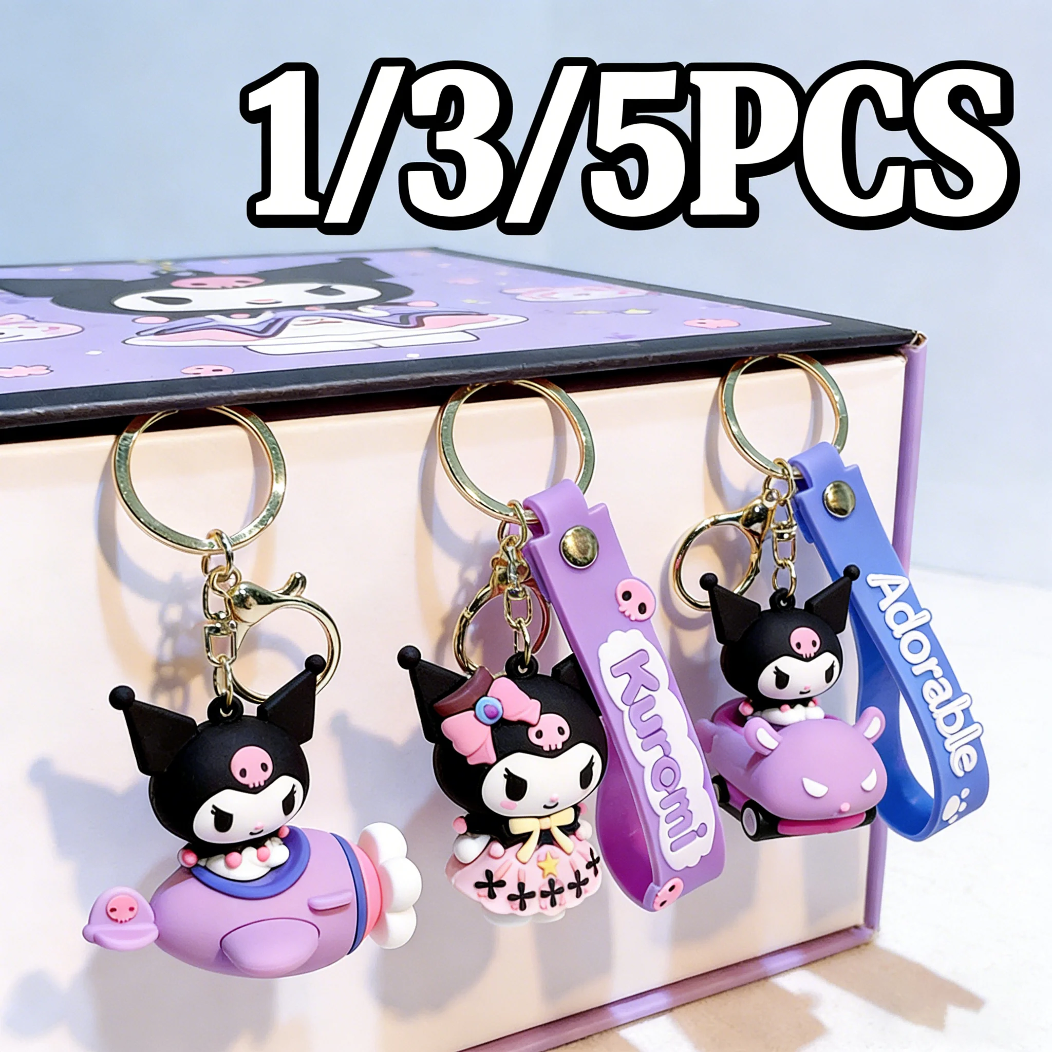 1/3/5PCS New Anime Sanrio Cute Kuromi PVC Keychain Cartoon Action Figural Model Key Ring Girls Children Birthday Party Gifts
1/3/5PCS New Anime Sanrio Cute Kuromi PVC Keychain Cartoon Action Figural Model Key Ring Girls Children Birthday Party Gifts