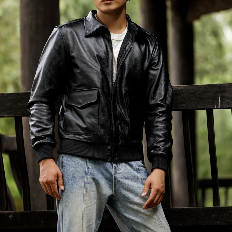 YR!Free shipping.Wholesales.Men 100% genuine leather jacket.Plus size Classic casual A2 style cowhide coat.cheap leather cloth
YR!Free shipping.Wholesales.Men 100% genuine leather jacket.Plus size Classic casual A2 style cowhide coat.cheap leather cloth
