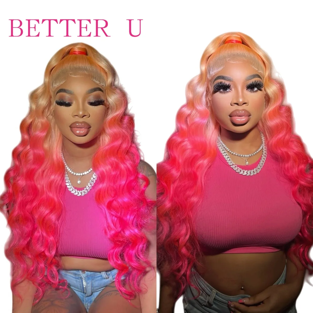 250% Loose Deep Wave Lace Front Wigs Ombre Color Human Hair Wig Pre-Plucking 13x4 13x6 Orange Pink Lace Frontal Wig For Women
250% Loose Deep Wave Lace Front Wigs Ombre Color Human Hair Wig Pre-Plucking 13x4 13x6 Orange Pink Lace Frontal Wig For Women