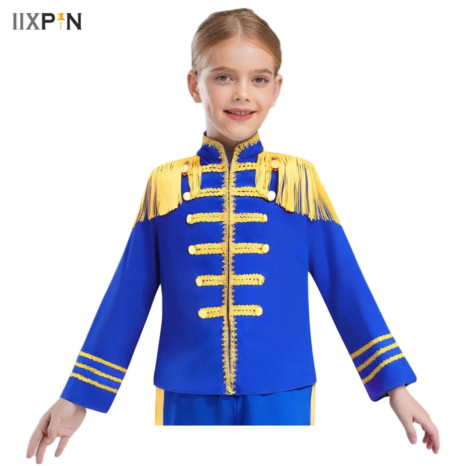 Boys Girls 1960s British Pop-Star Costume Jacket Long Sleeve Gold Lace Decoration Rock Band Musician Cosplay Shirt Top Halloween
Boys Girls 1960s British Pop-Star Costume Jacket Long Sleeve Gold Lace Decoration Rock Band Musician Cosplay Shirt Top Halloween