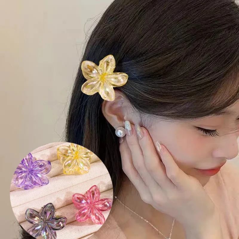 Summer Mini Hair Clips for Women 4cm Electroplated Iridescent Frangipani Flower Jaw Clips Cute No-Slip Daily Hair Accessories
Summer Mini Hair Clips for Women 4cm Electroplated Iridescent Frangipani Flower Jaw Clips Cute No-Slip Daily Hair Accessories