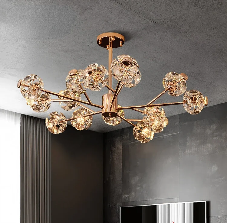 Modern Light Luxury Crystal Living Room Chandelier Main Lamp Creative Simple Chandelier Dining Room Bedroom Lamps
Modern Light Luxury Crystal Living Room Chandelier Main Lamp Creative Simple Chandelier Dining Room Bedroom Lamps