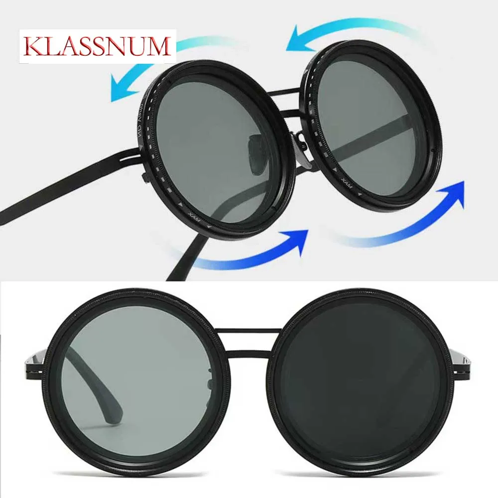 KLASSNUM ND 9-level Adjustable Dimming Sunglasses Retro Punk Round men Outdoor Fishing UV400 Polarized Driving Sunglasses Women
KLASSNUM ND 9-level Adjustable Dimming Sunglasses Retro Punk Round men Outdoor Fishing UV400 Polarized Driving Sunglasses Women