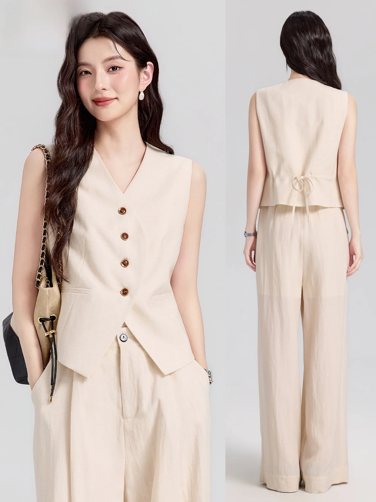 Women's Linen Vest Set Summer 2026 New Arrival Professional Commute Career Suit Sleeveless Ankle Shoulder Top Vest Set
Women's Linen Vest Set Summer 2026 New Arrival Professional Commute Career Suit Sleeveless Ankle Shoulder Top Vest Set