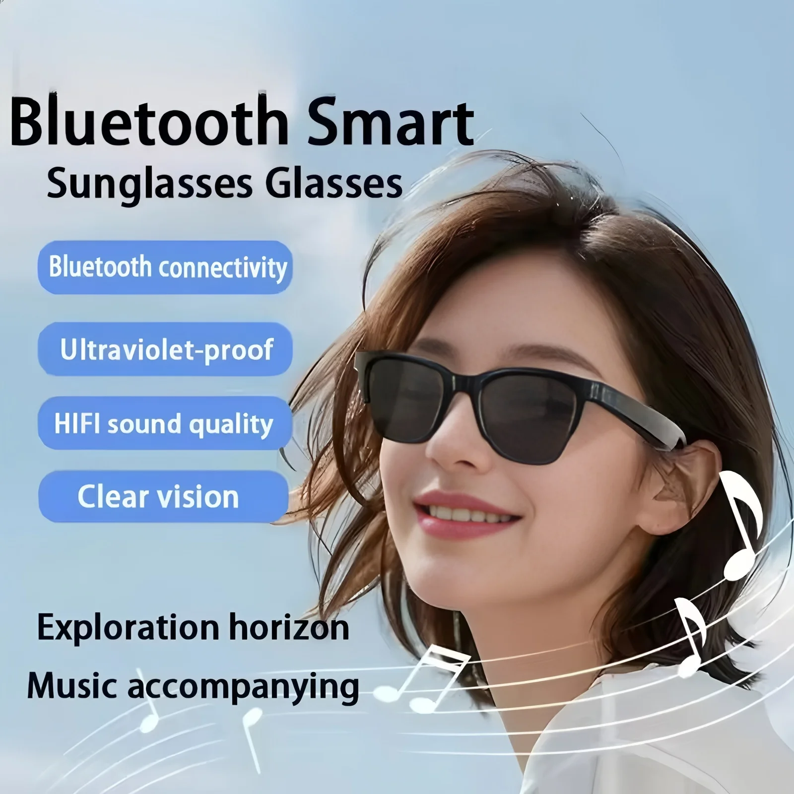 Smart Glasses Wireless Bluetooth Call Outdoor Sports Headphones HIFI Blue Light Waterproof Anti-UV Sunglasses Men Women
Smart Glasses Wireless Bluetooth Call Outdoor Sports Headphones HIFI Blue Light Waterproof Anti-UV Sunglasses Men Women