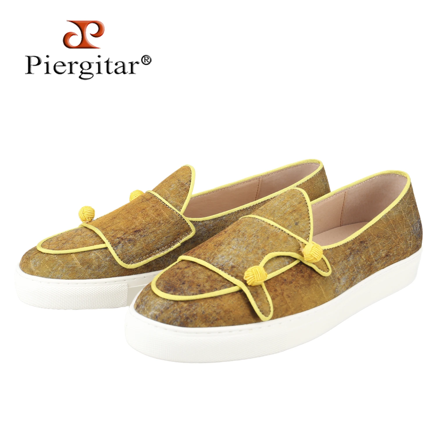 Piergitar Chinese Classic Style Tie-Dyed Silk Double-Monk Slip-On Sneakers Handmade Balls Decoration Low Top Men's Casual Shoes
Piergitar Chinese Classic Style Tie-Dyed Silk Double-Monk Slip-On Sneakers Handmade Balls Decoration Low Top Men's Casual Shoes