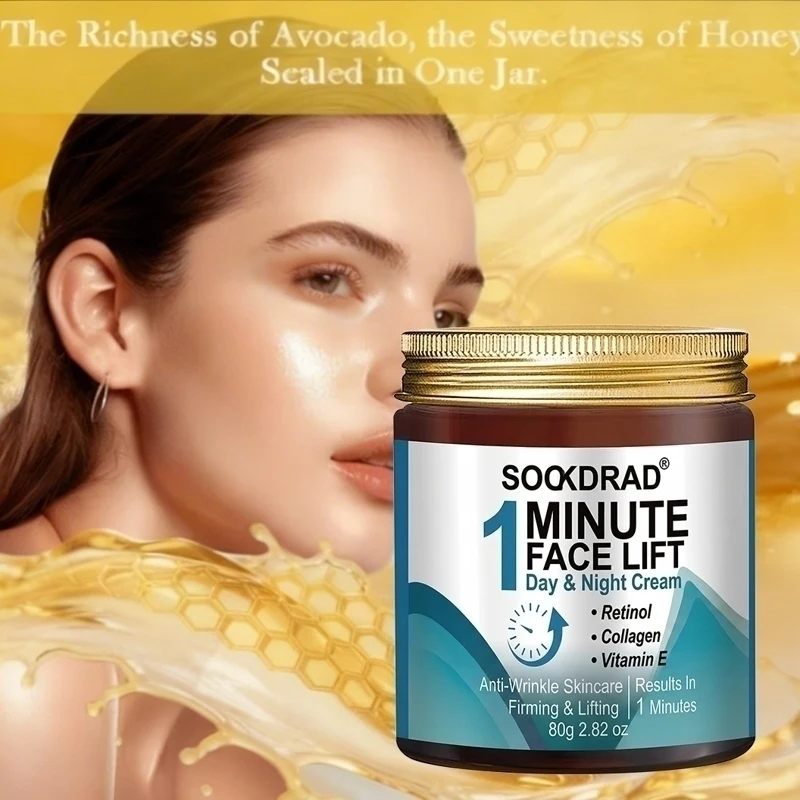 1 Minute Face Lift Cream, Collagen Retinol Vitamin E,80g, All Skin Types, Daily Morning & Night Use
1 Minute Face Lift Cream, Collagen Retinol Vitamin E,80g, All Skin Types, Daily Morning & Night Use