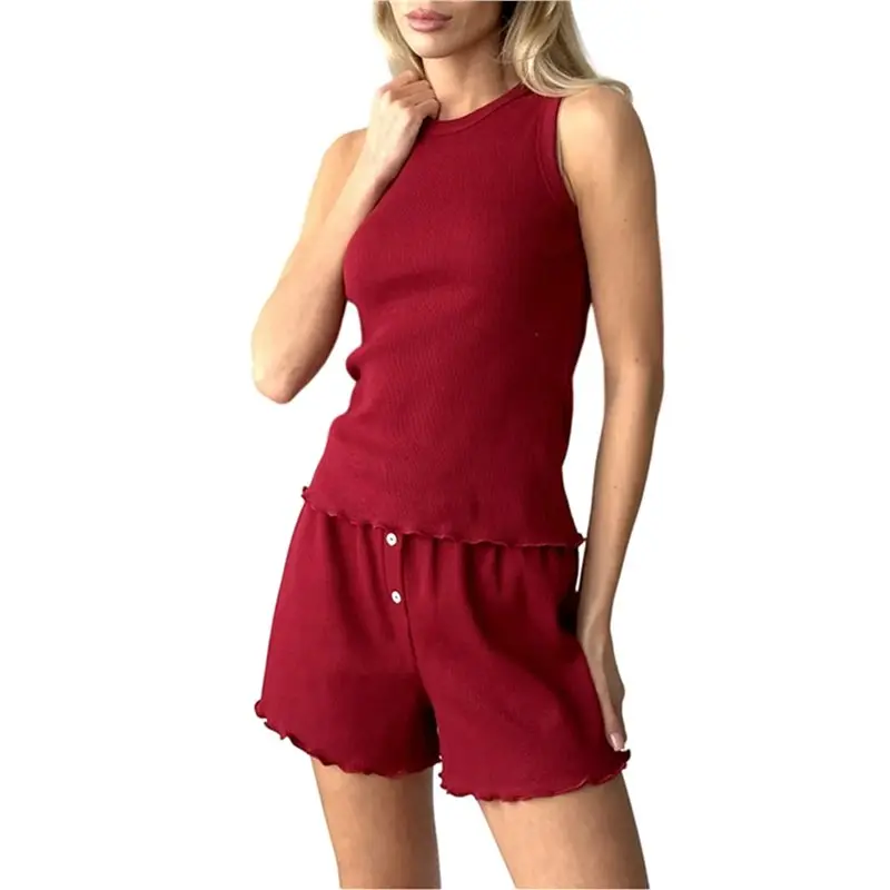 NEW-Women's Ribbed Sleeveless Tank Top & Shorts Sleep Set
NEW-Women's Ribbed Sleeveless Tank Top & Shorts Sleep Set