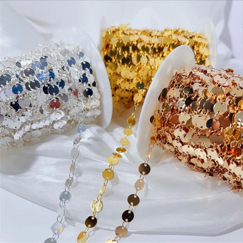 10 Yards New Retro Round Sequins Tassel Chains Extension Tail Chain Jewelry Making DIY Hair Necklace Crafts Garment Accessories
10 Yards New Retro Round Sequins Tassel Chains Extension Tail Chain Jewelry Making DIY Hair Necklace Crafts Garment Accessories