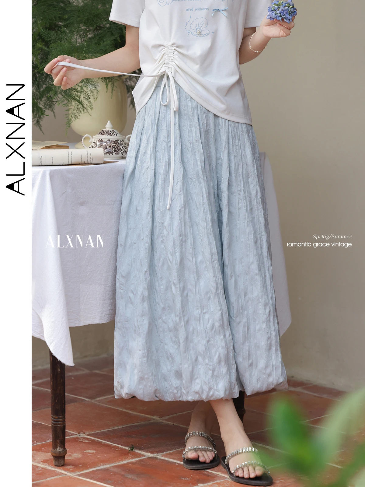 ALXNAN Women's Long Skirt 2025 Light Blue A-line Slim Loose-fit Elegant Holiday Casual Versatile Female Clothing L53368
ALXNAN Women's Long Skirt 2025 Light Blue A-line Slim Loose-fit Elegant Holiday Casual Versatile Female Clothing L53368