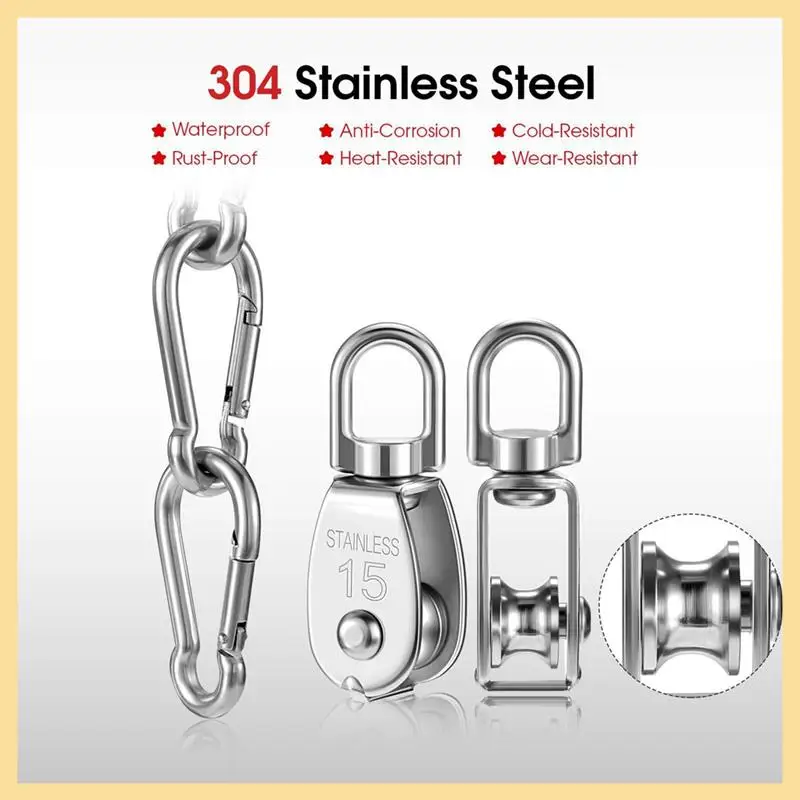 304 Stainless Steel Pulley Wire Rope U-Ring Hanger Pulley Hook Hook Saving Tool Easy Install
304 Stainless Steel Pulley Wire Rope U-Ring Hanger Pulley Hook Hook Saving Tool Easy Install