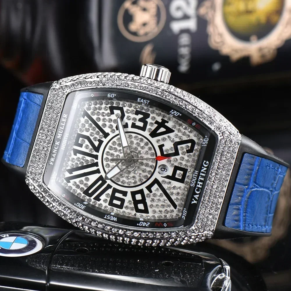 Brilliant FRANCK MULLER Brand Geneva Watches For Mens High Quality Multifunction Full Diamond WristWatch Business AAA Clocks
Brilliant FRANCK MULLER Brand Geneva Watches For Mens High Quality Multifunction Full Diamond WristWatch Business AAA Clocks