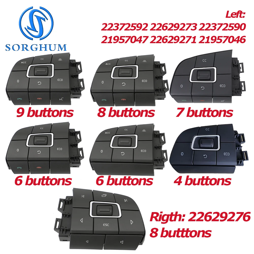 22629276 22372592 21957047 21957046 22372590 For Volvo FM FH V4 VOL Steering Wheel Switches Module Light Key Control Button 12V
22629276 22372592 21957047 21957046 22372590 For Volvo FM FH V4 VOL Steering Wheel Switches Module Light Key Control Button 12V