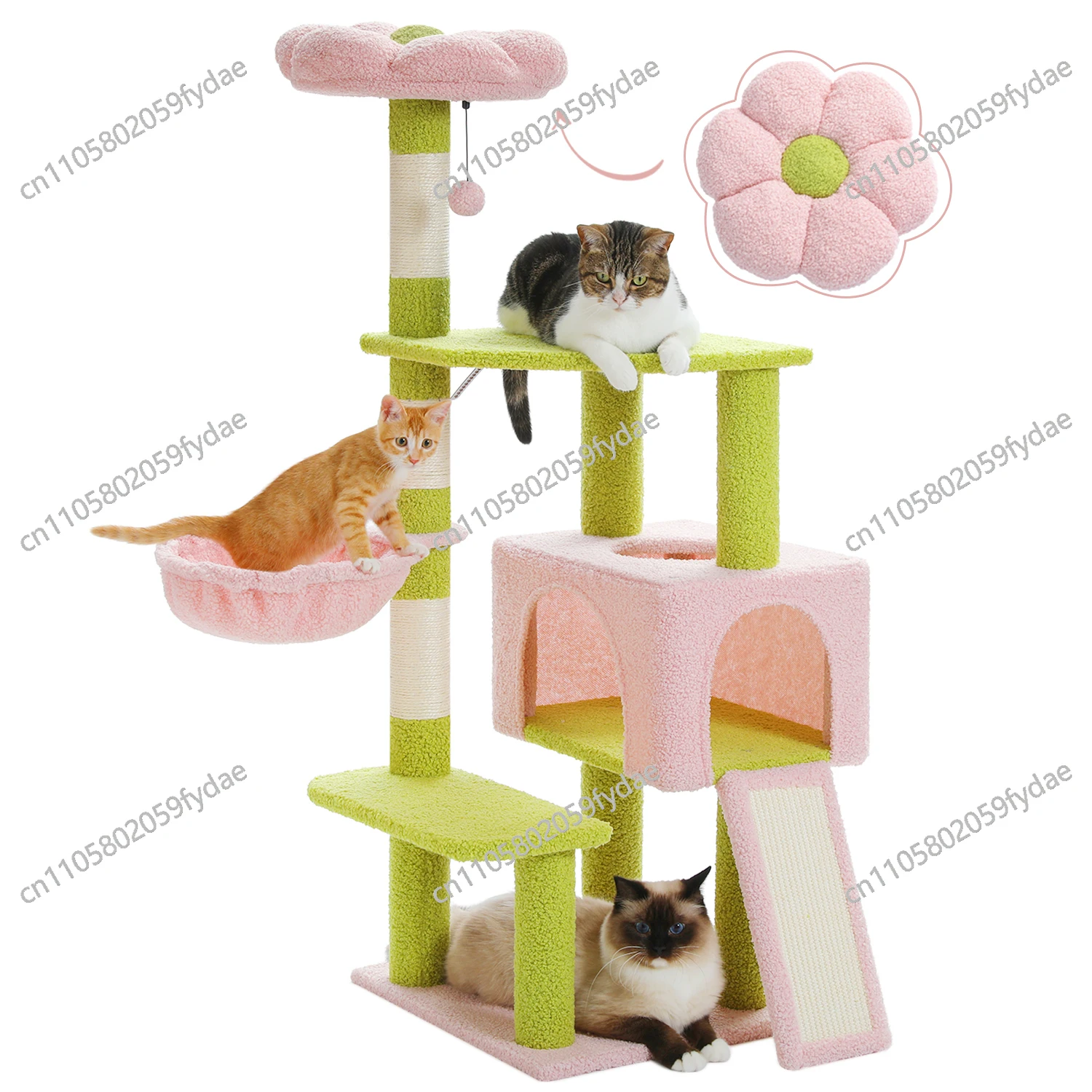 Многоуровневая лежанка-когтеточка Flower Cat Tree с сизалевыми столбиками, милый домик для кошек, для домашних кошек маленьких и средних пород, с верхней платформой
Многоуровневая лежанка-когтеточка Flower Cat Tree с сизалевыми столбиками, милый домик для кошек, для домашних кошек маленьких и средних пород, с верхней платформой