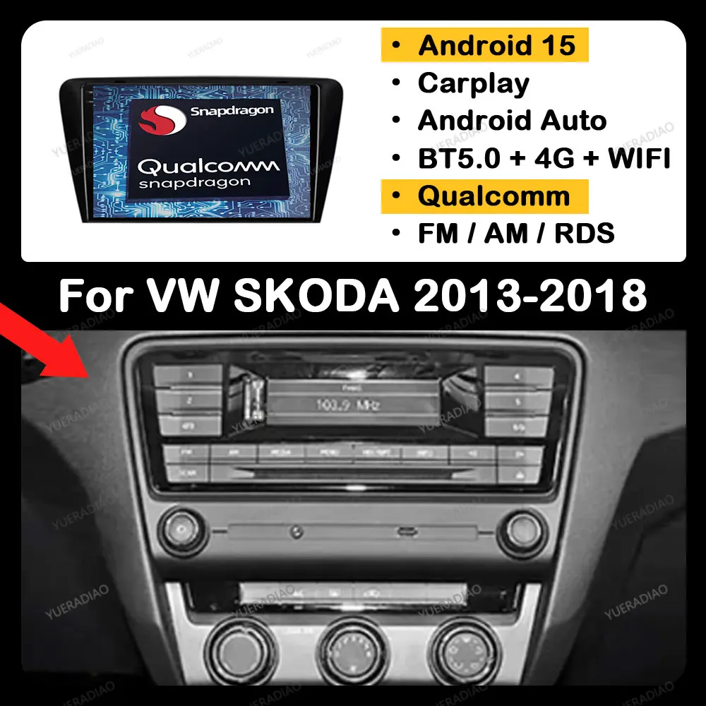 Автомобильный радиоприемник Android 15 для Skoda Octavia 3 A7 2013-2018 Мультимедийный видеоплеер GPS NAVI Qualcomm BT 2DIN 4G WIFI Головное устройство QLED
Автомобильный радиоприемник Android 15 для Skoda Octavia 3 A7 2013-2018 Мультимедийный видеоплеер GPS NAVI Qualcomm BT 2DIN 4G WIFI Головное устройство QLED