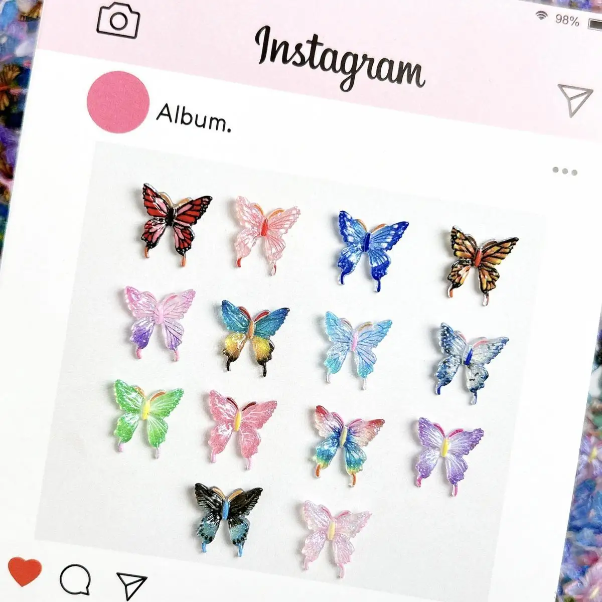 3D Mutiple Colors Butterfly Resin Nail Art Charms Simulated Luminous Sparkling Butterfly Nail Decorations DIY Clip Nails Designs
3D Mutiple Colors Butterfly Resin Nail Art Charms Simulated Luminous Sparkling Butterfly Nail Decorations DIY Clip Nails Designs