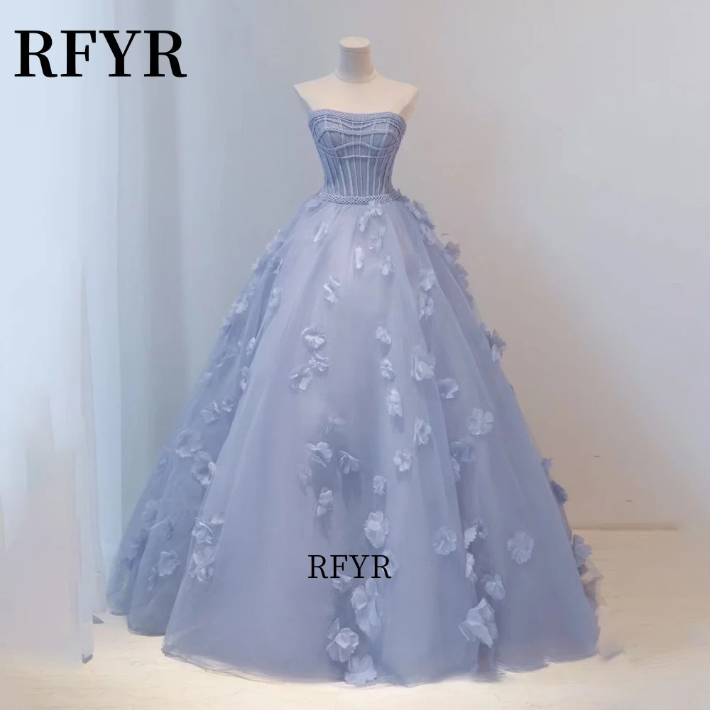 RFYR A Line Prom Gown Tulle Elegant Evening Dresses with 3D Flowers with Belt Princess Dresses Ball Gown Party Customized
RFYR A Line Prom Gown Tulle Elegant Evening Dresses with 3D Flowers with Belt Princess Dresses Ball Gown Party Customized