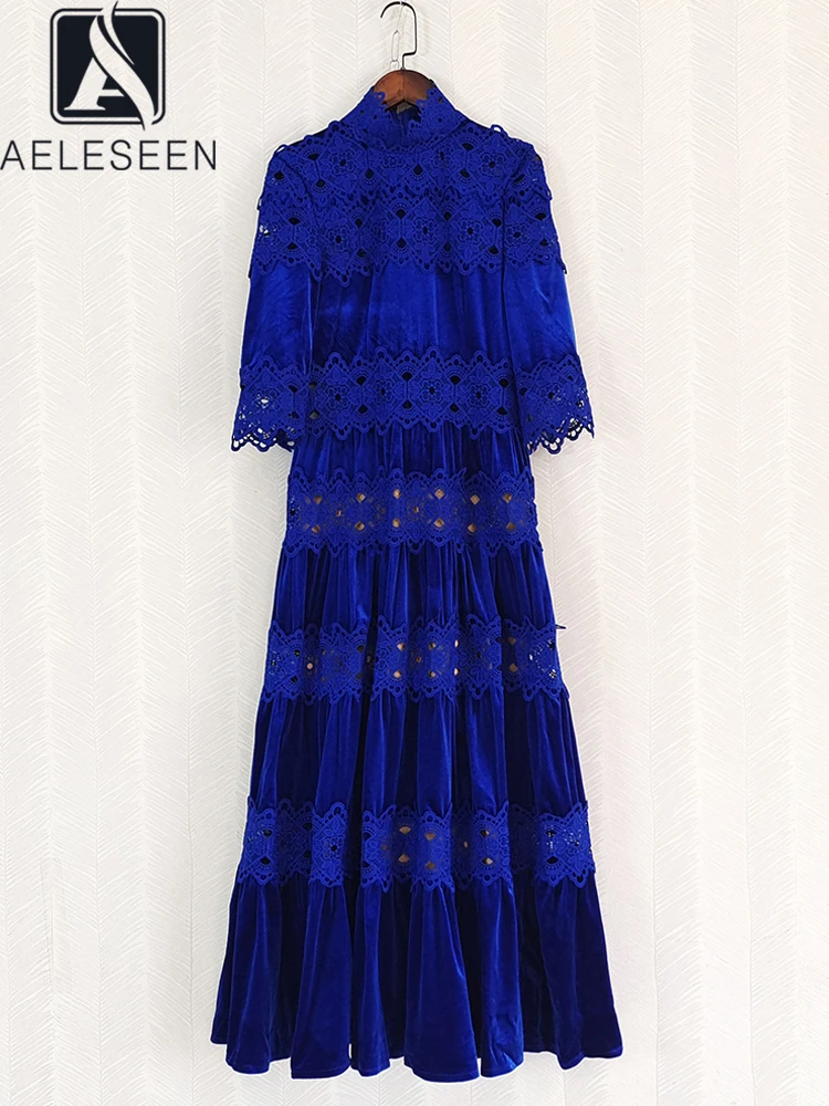 Женское длинное платье AELESEEN, синее платье с высоким воротом, кружевное лоскутное платье с вырезом и рукавом до локтя на осень и зиму, вечерние
Женское длинное платье AELESEEN, синее платье с высоким воротом, кружевное лоскутное платье с вырезом и рукавом до локтя на осень и зиму, вечерние