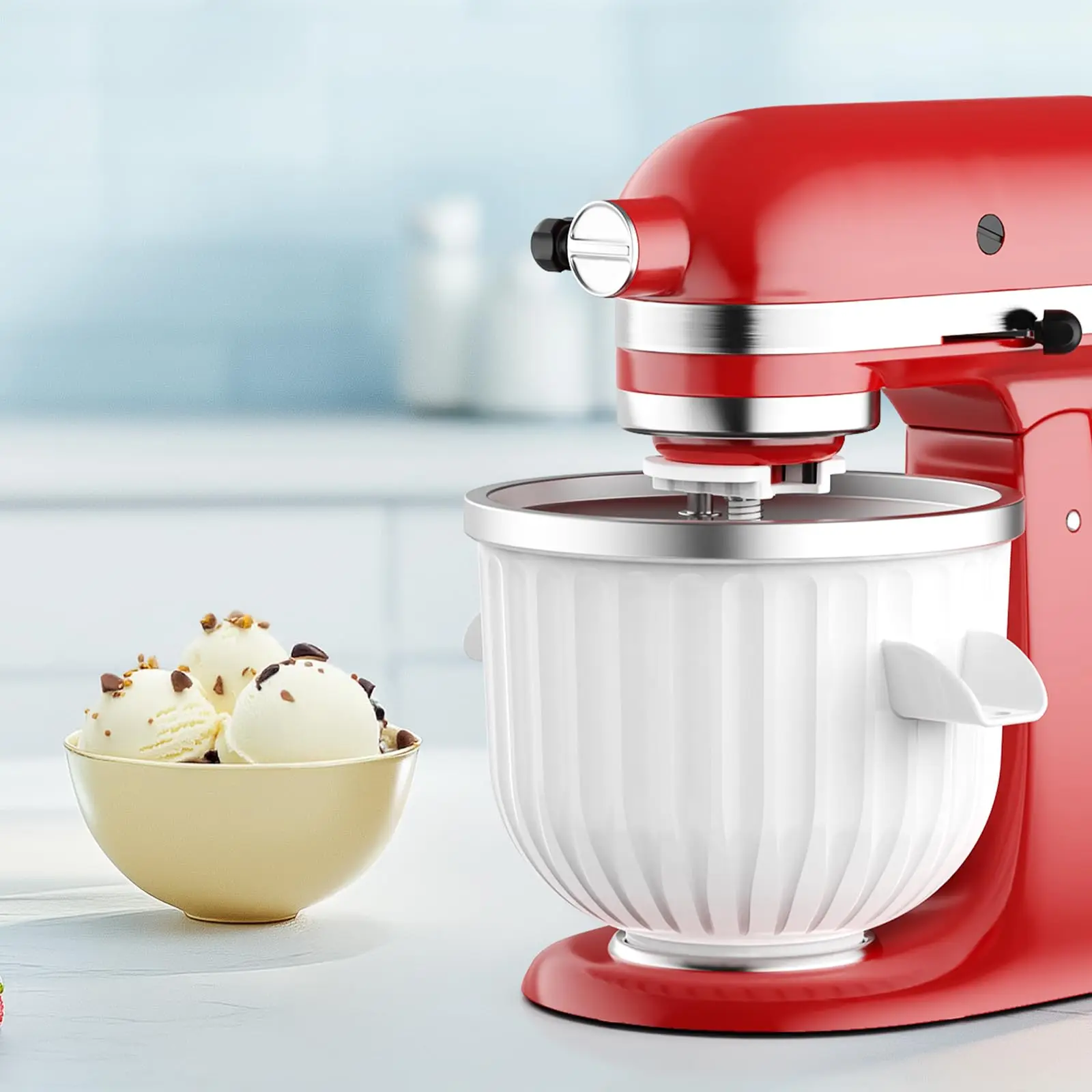 Gvode 2 Quart Ice Cream Sorbet and Gelato Maker Attachment for KitchenAid 4.5Qt and Larger Stand Mixers White
Gvode 2 Quart Ice Cream Sorbet and Gelato Maker Attachment for KitchenAid 4.5Qt and Larger Stand Mixers White